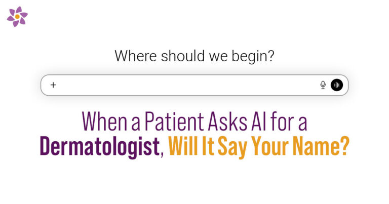 Patient asking an AI assistant to recommend a dermatologist